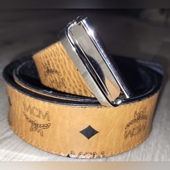 MCM Other - 💯Authentic MCM Cognac/Black Reversible Monogram Belt (28-36)W